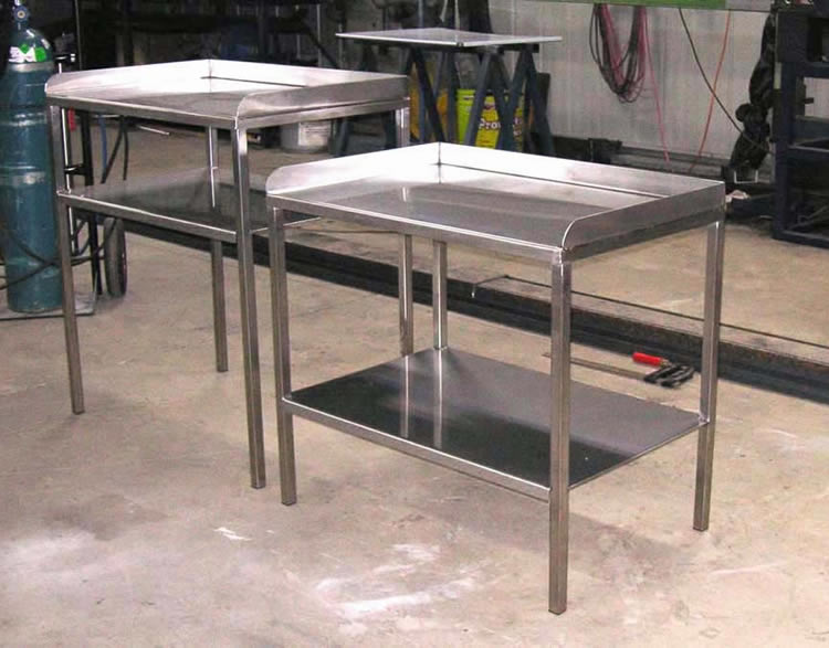 Custom free standing stainless steel racks